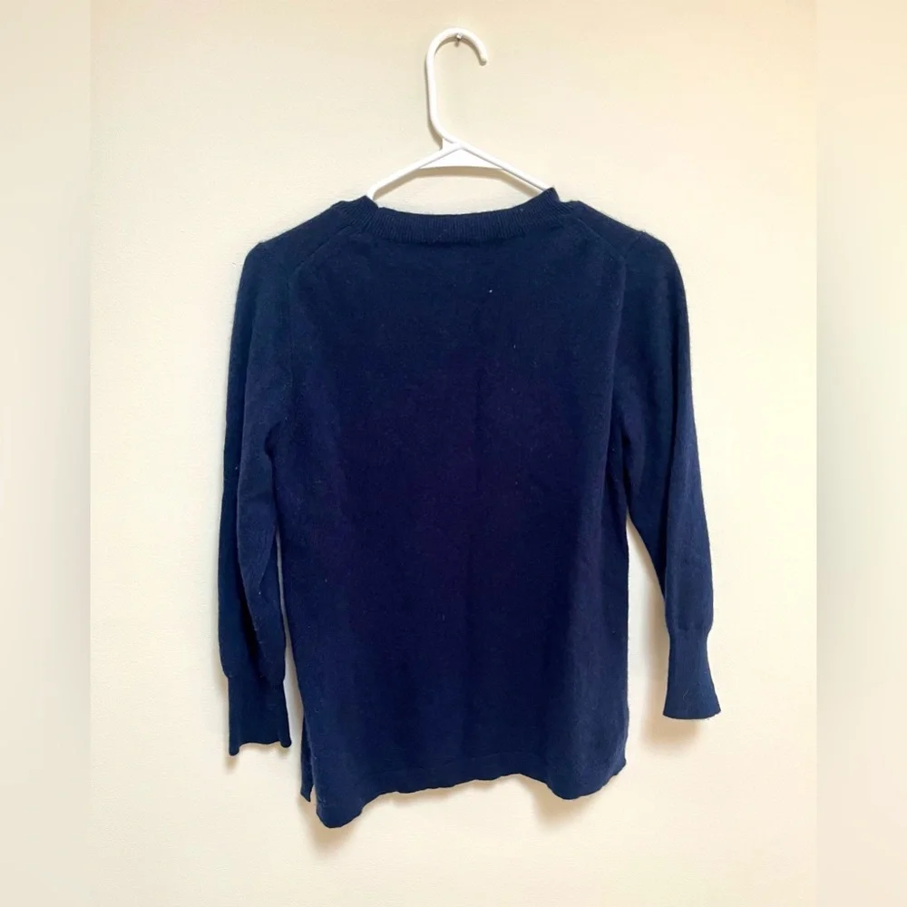 J. Crew 100% Cashmere Animal Print Heart Sweater